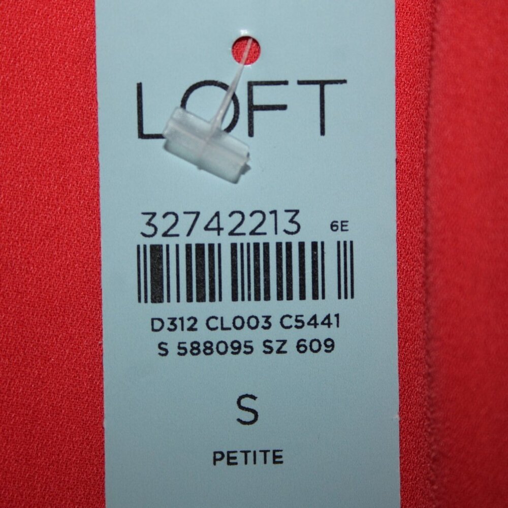 Loft Petites Sz SP Orange White Collared Lined 100% Polyester Top - Picture 10 of 14